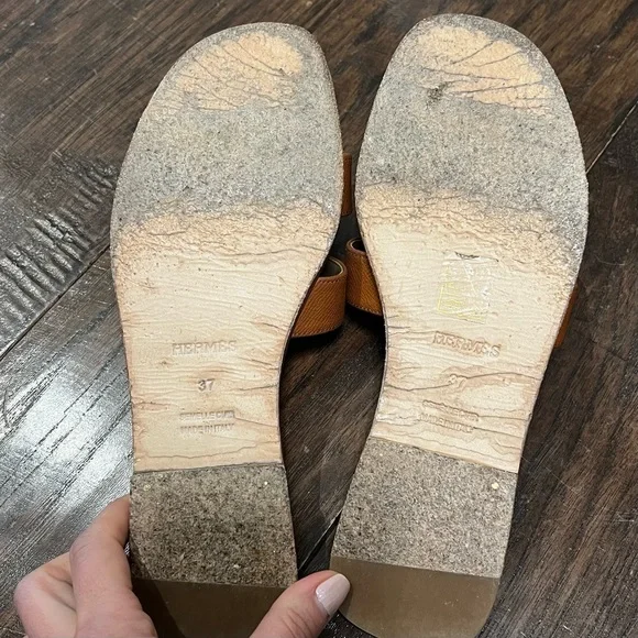 Hermès Brown Oran Sandals - Picture 5 of 5